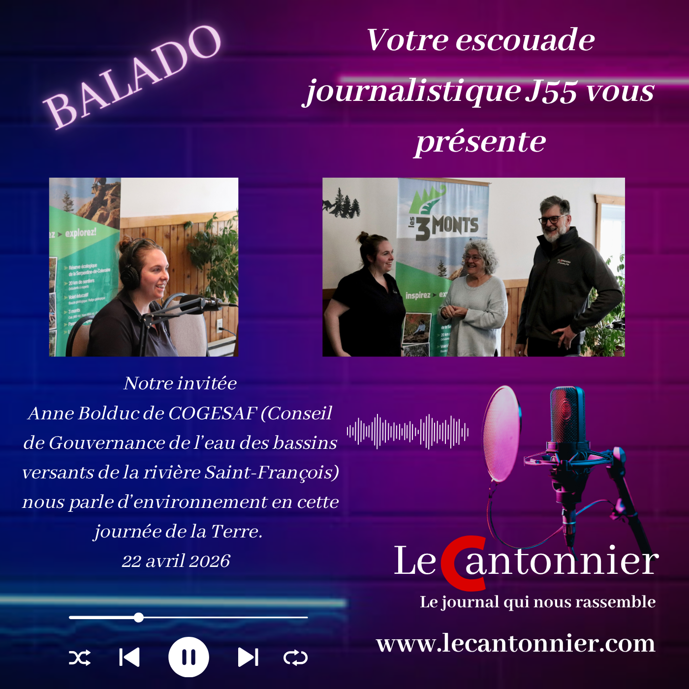 EscouadeJ55 Journal Le cantonnier de Disraeli - Balado Journée de la terre